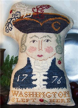 George Washington Pillow 92w x 141h Miss Prim Cross Stitch