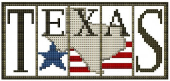 HZF43 Texas - Flag Mini Block States Embellishment Included by Hinzeit