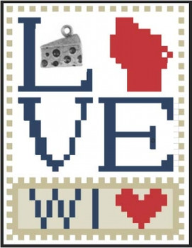 HZLB549 Love Wisconsin - Love Bits States Embellishment Included by Hinzeit