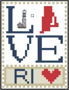 HZLB539 Love Rhode Island- Love Bits States Embellishment Included by Hinzeit