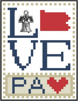 HZLB538 Love Pennsylvania - Love Bits States Embellishment Included by Hinzeit
