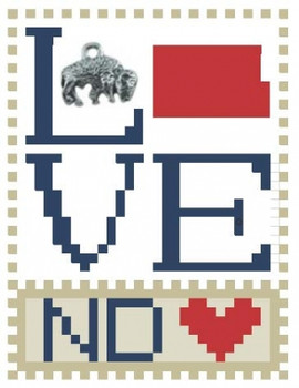 HZLB534 Love North Dakota - Love Bits States Embellishment Included by Hinzeit