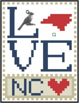 HZLB533 Love North Carolina - Love Bits States Embellishment Included by Hinzeit