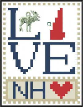 HZLB529 Love New Hampshire - Love Bits States Embellishment Included by Hinzeit