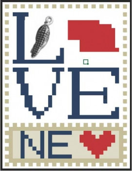 HZLB527 Love Nebraska - Love Bits States Embellishment Included by Hinzeit