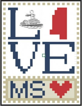 HZLB524 Love Mississippi - Love Bits States Embellishment Included by Hinzeit