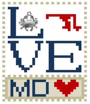 HZLB520 Love Maryland - Love Bits States Embellishment Included by Hinzeit