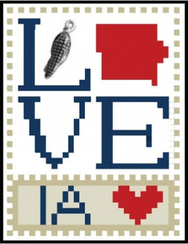 HZLB515 Love Iowa - Love Bits States Embellishment Included by Hinzeit
