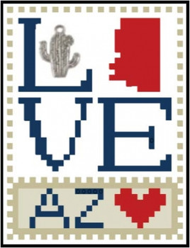 HZLB503 Love Arizona - Love Bits States Embellishment Included by Hinzeit