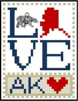 HZLB502 Love Alaska - Love Bits States Embellishment Included by Hinzeit