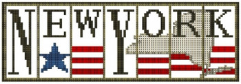 HZF32  New York - Flag Mini Block States Embellishment Included by Hinzeit