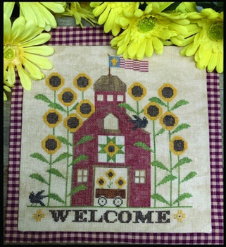 Sunflower Barn 133h x 132w Needle Bling Designs 19-1298 YT NBD131