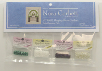 NC309E Sleeping Snow Garden - Winter Greenhouses Embellishment Pack Nora Corbett