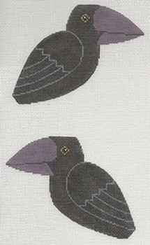 LL507 Labors Of Love Halloween Crow Clip-­?on 18 Mesh 5" x 4" Includes clip and tail feathers