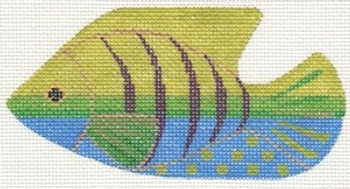 LL510E Labors Of Love Clip On Fish "Green-­Blue w/ Purple Stripe " 18 Mesh 5" x 3" Includes clip