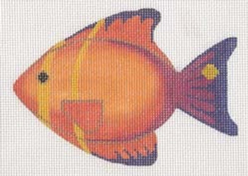 LL510K Labors Of Love Clip-­On Fish " Orange and Blue " 18 Mesh 5x3.5 Includes clip