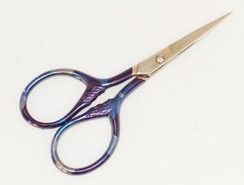 Premax PX1005 Scissors Embroidery Blue/purple patterned handles Size: 3 1/2"