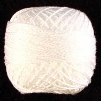 12VAS3 White Pearl Cotton Size 12 Solid Ball Valdani