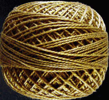 12VAS852 Antique Gold Medium Pearl Cotton Size 12 Solid Ball Valdani