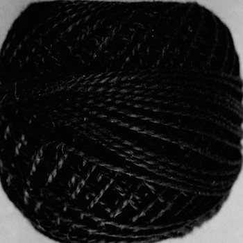 12VAS1 Black Pearl Cotton Size 12 Solid Ball Valdani