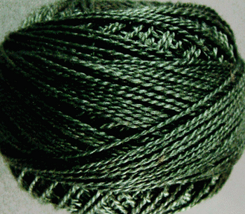12VAS833 Spruce Green Dark Pearl Cotton Size 12 Solid Ball Valdani