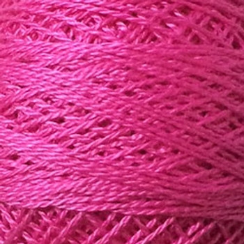 12VAS49 Electric Pink Pearl Cotton Size 12 Solid Ball Valdani
