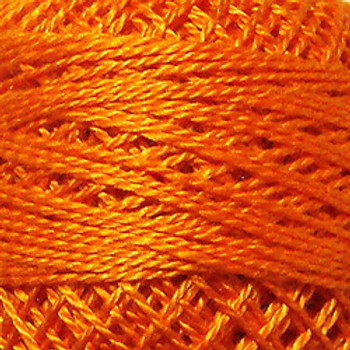 Bright Orange Coral 5VAS204 Pearl Cotton Size 5 Solid Ball Valdani
