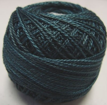 Blackened Teal 8VAH203 Pearl Cotton Size 8 Ball/Skein Valdani