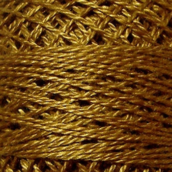 Deep Antique Gold 8VAS154 Pearl Cotton Size 8 Solid Ball Or Skein Valdani