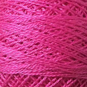 Electric Pink 8VAS49 Pearl Cotton Size 8 Solid Ball Or Skein Valdani