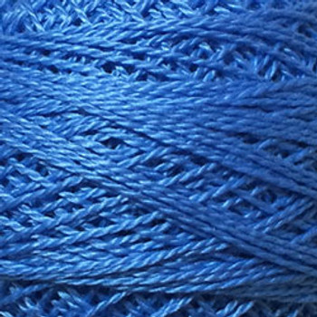 Heavenly Blue 8VAS101 Pearl Cotton Size 8 Solid Ball Or Skein Valdani