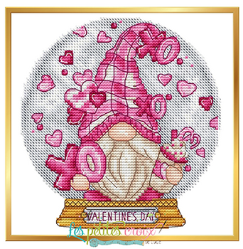 Snow Globe Valentine Gnome by Les Petites Croix De Lucie 24-1072