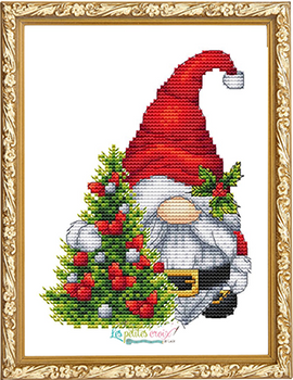 Christmas Father Gnome 2023 (Santa & Christmas tree) by Les Petites Croix De Lucie 23-3255