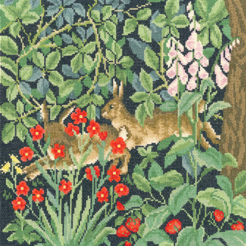BTXAC16 Greenery Hares - William Morris by Henry Dearle BOTHY THREADS  Needlepoint KIT