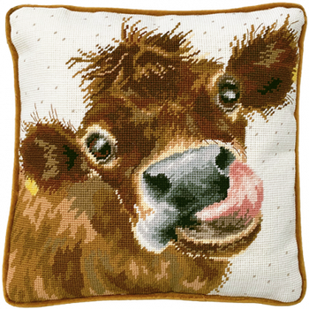 BTTHD48 Moo Tapestry - Wrendale Tapestries by Hannah Dale BOTHY THREADS Needlepoint KIT