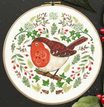 BTEKP3 Folk Robin - Folk Art Range Collection by Kathy Pilcher  BOTHY THREADS Embroidery Kit