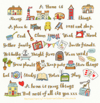 BTXAL9 A Home Is Many Things - Sampler by Amanda Loverseed BOTHY THREADS Counted Cross Stitch KIT