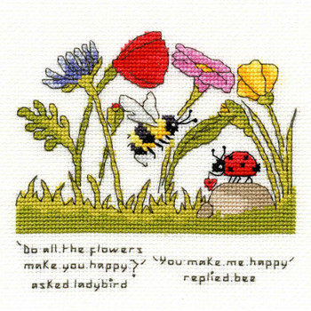 BTXETE1 You Make Me Happy - Ladybird and Bee by Eleanor Teasdale Bothy Threads Counted Cross Stitch KIT