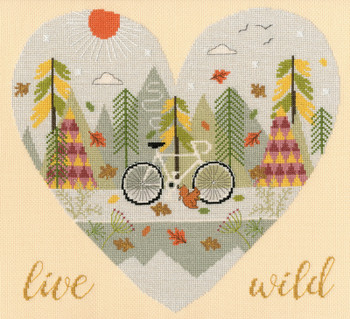 BTXHY3 Live Wild by Hilary Yafai - Wild at Heart Bothy Threads Counted Cross Stitch KIT