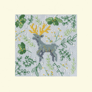 BTXMAS62 Scandi Deer - Christmas Card by Jade Mosinski Bothy Threads Counted Cross Stitch KIT