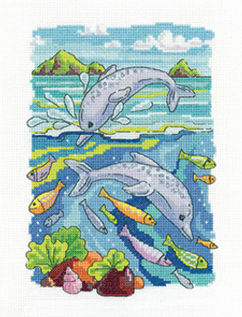 HCK1637A Dolphins The Karen Carter Collection Heritage Crafts Kit