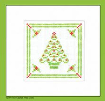 HCK1721A Filigree Tree (pk of 3) Holly Greeting Card by Kirsten Roche Heritage Crafts Kit