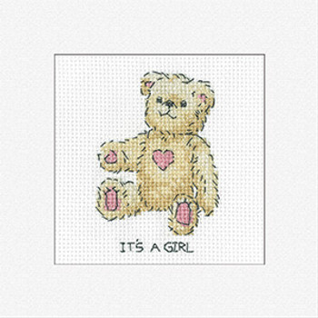 HCK1716A It's A Girl (pk of 3) Greeting Card by Kirsten Roche Heritage Crafts Kit
