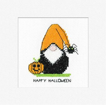 HCK1709A Gonk - Pumpkin Card (pk of 3) Greeting Card by Kirsten Roche Heritage Crafts Kit