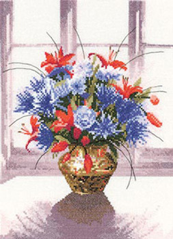 HCK653 Brass Vase Window Flowers by John Clayton Heritage Crafts Kit