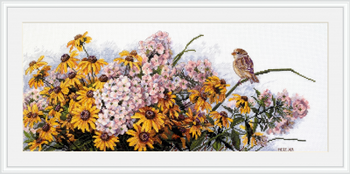 MK208 Black Eyed Susans and Phlox Merejka Cross Stitch Kit