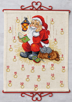 342229 Santa with Dog Bellpull - Advent Calendar Permin Kit