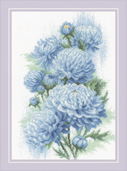 RL2140 Riolis Cross Stitch Kit Delicate Chrysanthemums