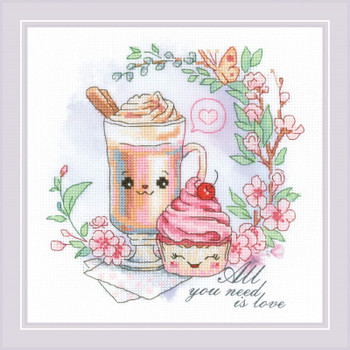 RLPT0092 Riolis Cross Stitch Kit Sweethearts' Coffee