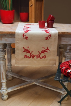 PNV13128 Red Decoration - Table Runner Vervaco Counted cross stitch kit